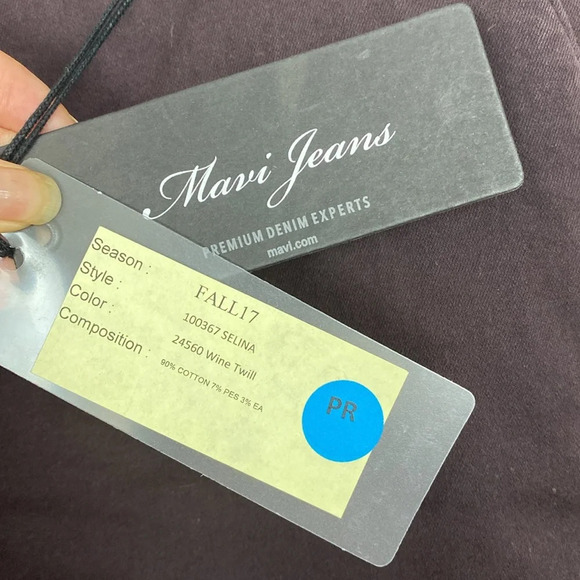 Mavi Selina Mid Rise Chino in wine twill - Picture 7 of 14